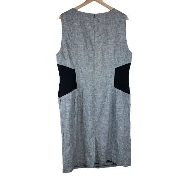 NWT Calvin Klein Black White Houndstooth Sleeveless Sheath Dress - Picture 6 of 6